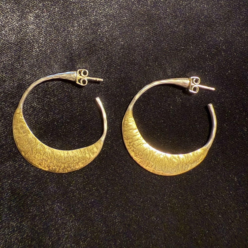 Silpada Good Vibes Gold and Silver Crescent Earrings